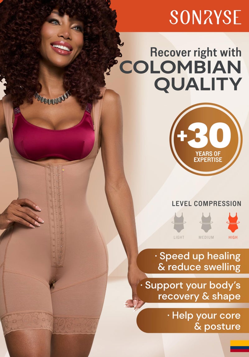 Sonryse PP-211 Tummy Tuck Compression Garment for Women Fajas Colombianas Reductoras y Moldeadoras Stage 2 Faja Mocha XX-Large - Image 2